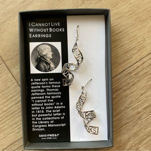 I cannot Live without books literary earrings *NEW